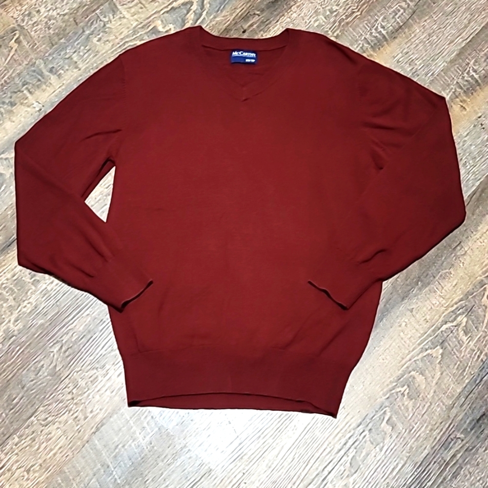 Gently Loved women's v-neck sweater size XS made by McCarthy red-purple color